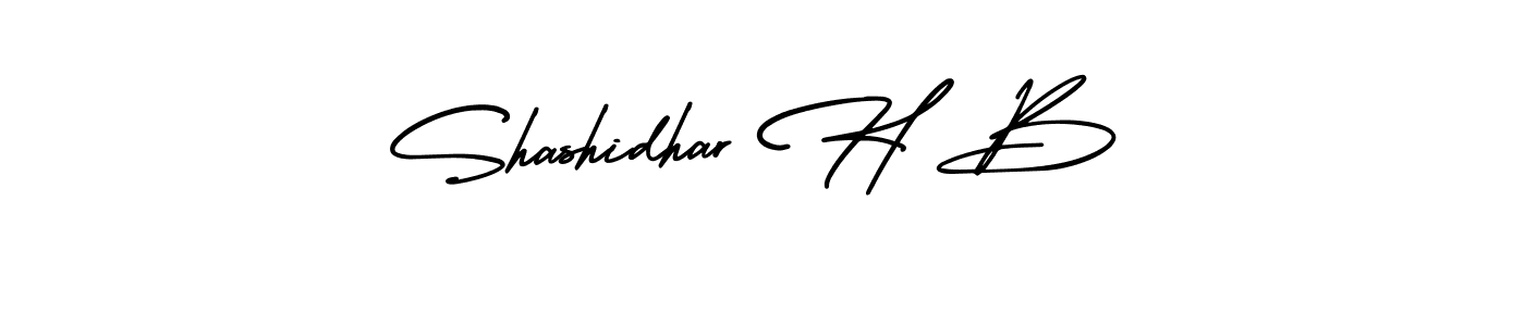 The best way (AmerikaSignatureDemo-Regular) to make a short signature is to pick only two or three words in your name. The name Shashidhar H B include a total of six letters. For converting this name. Shashidhar H B signature style 3 images and pictures png