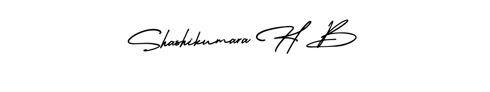 The best way (AmerikaSignatureDemo-Regular) to make a short signature is to pick only two or three words in your name. The name Shashikumara H B include a total of six letters. For converting this name. Shashikumara H B signature style 3 images and pictures png