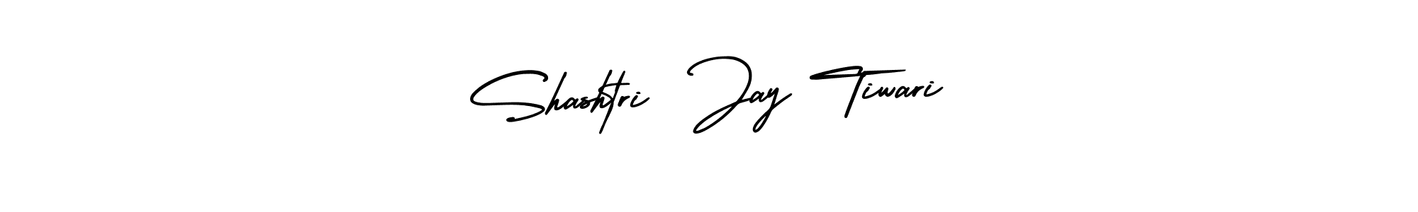 You should practise on your own different ways (AmerikaSignatureDemo-Regular) to write your name (Shashtri  Jay Tiwari) in signature. don't let someone else do it for you. Shashtri  Jay Tiwari signature style 3 images and pictures png