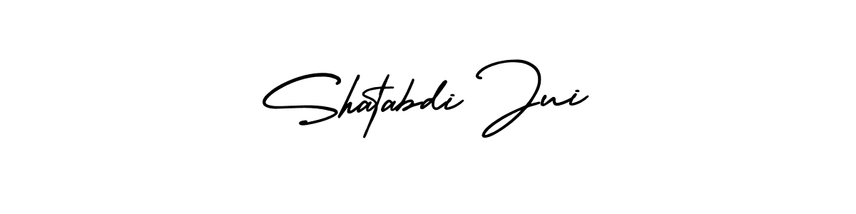 How to make Shatabdi Jui name signature. Use AmerikaSignatureDemo-Regular style for creating short signs online. This is the latest handwritten sign. Shatabdi Jui signature style 3 images and pictures png