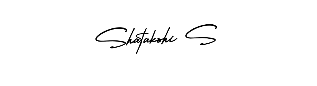 The best way (AmerikaSignatureDemo-Regular) to make a short signature is to pick only two or three words in your name. The name Shatakshi S include a total of six letters. For converting this name. Shatakshi S signature style 3 images and pictures png