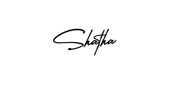 Shatha stylish signature style. Best Handwritten Sign (AmerikaSignatureDemo-Regular) for my name. Handwritten Signature Collection Ideas for my name Shatha. Shatha signature style 3 images and pictures png