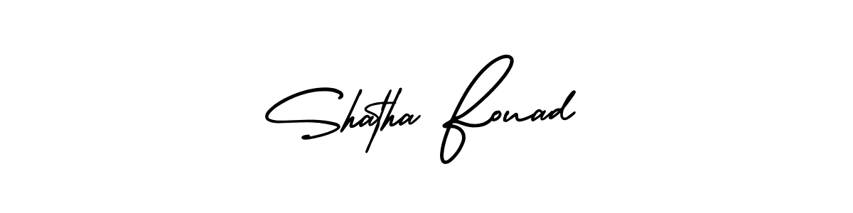 This is the best signature style for the Shatha Fouad name. Also you like these signature font (AmerikaSignatureDemo-Regular). Mix name signature. Shatha Fouad signature style 3 images and pictures png
