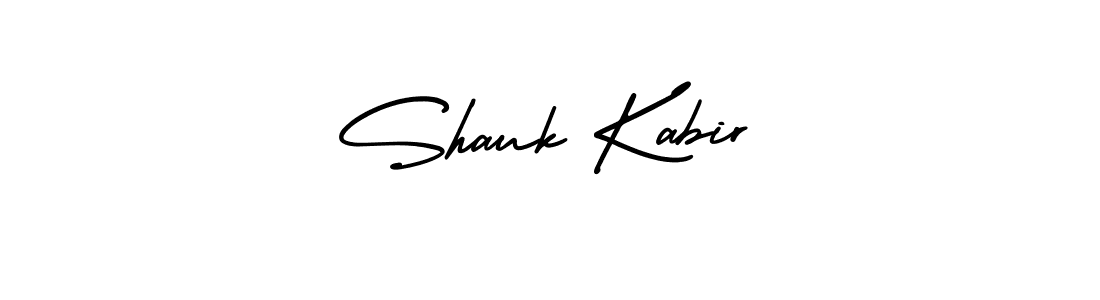 The best way (AmerikaSignatureDemo-Regular) to make a short signature is to pick only two or three words in your name. The name Shauk Kabir include a total of six letters. For converting this name. Shauk Kabir signature style 3 images and pictures png