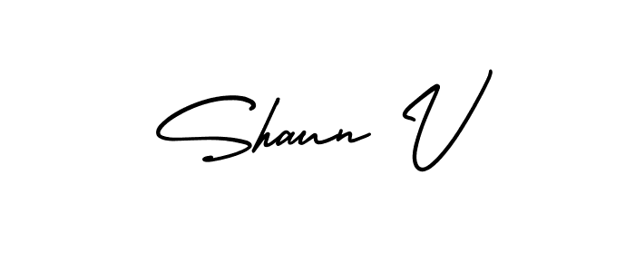 Make a beautiful signature design for name Shaun V. With this signature (AmerikaSignatureDemo-Regular) style, you can create a handwritten signature for free. Shaun V signature style 3 images and pictures png