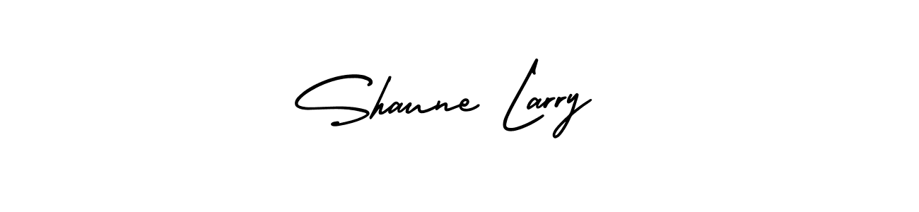 You should practise on your own different ways (AmerikaSignatureDemo-Regular) to write your name (Shaune Larry ) in signature. don't let someone else do it for you. Shaune Larry  signature style 3 images and pictures png