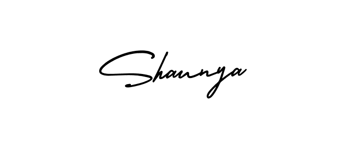 How to make Shaunya name signature. Use AmerikaSignatureDemo-Regular style for creating short signs online. This is the latest handwritten sign. Shaunya signature style 3 images and pictures png
