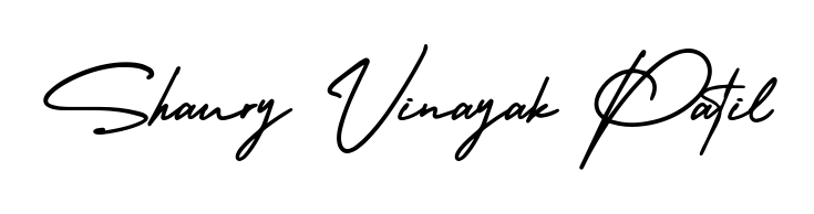 The AmerikaSignatureDemo-Regular handwriting style adds charm and authenticity to name Shaury Vinayak Patil. A wonderful choice for personal thank-you notes. Shaury Vinayak Patil signature style 3 images and pictures png