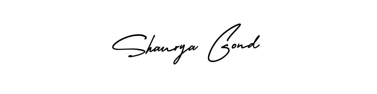 The best way (AmerikaSignatureDemo-Regular) to make a short signature is to pick only two or three words in your name. The name Shaurya Gond include a total of six letters. For converting this name. Shaurya Gond signature style 3 images and pictures png