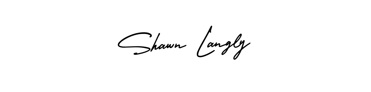 The best way (AmerikaSignatureDemo-Regular) to make a short signature is to pick only two or three words in your name. The name Shawn Langly include a total of six letters. For converting this name. Shawn Langly signature style 3 images and pictures png