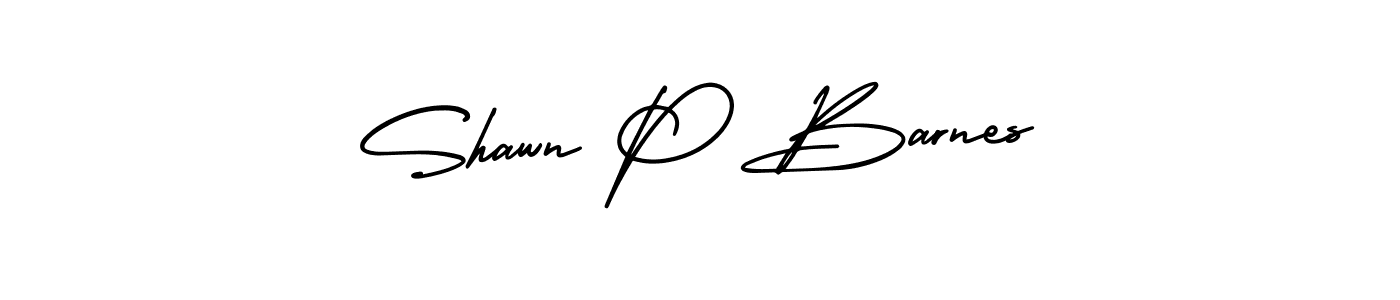 How to make Shawn P Barnes name signature. Use AmerikaSignatureDemo-Regular style for creating short signs online. This is the latest handwritten sign. Shawn P Barnes signature style 3 images and pictures png