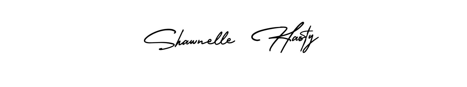 if you are searching for the best signature style for your name Shawnelle  Hasty. so please give up your signature search. here we have designed multiple signature styles  using AmerikaSignatureDemo-Regular. Shawnelle  Hasty signature style 3 images and pictures png