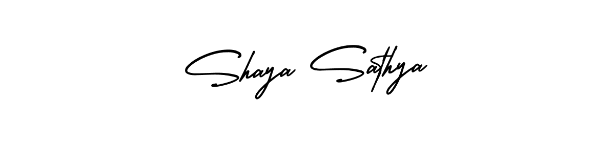Shaya Sathya stylish signature style. Best Handwritten Sign (AmerikaSignatureDemo-Regular) for my name. Handwritten Signature Collection Ideas for my name Shaya Sathya. Shaya Sathya signature style 3 images and pictures png