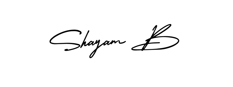 Shayam B stylish signature style. Best Handwritten Sign (AmerikaSignatureDemo-Regular) for my name. Handwritten Signature Collection Ideas for my name Shayam B. Shayam B signature style 3 images and pictures png