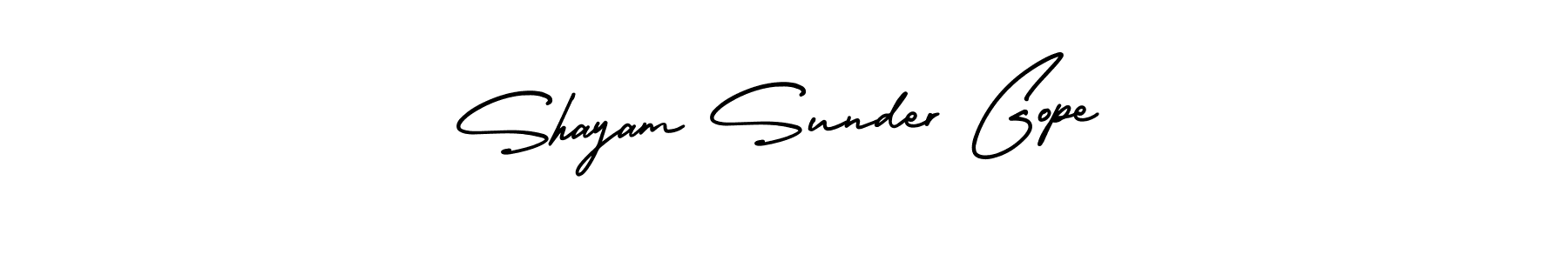 Also You can easily find your signature by using the search form. We will create Shayam Sunder Gope name handwritten signature images for you free of cost using AmerikaSignatureDemo-Regular sign style. Shayam Sunder Gope signature style 3 images and pictures png