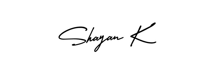 It looks lik you need a new signature style for name Shayan K. Design unique handwritten (AmerikaSignatureDemo-Regular) signature with our free signature maker in just a few clicks. Shayan K signature style 3 images and pictures png