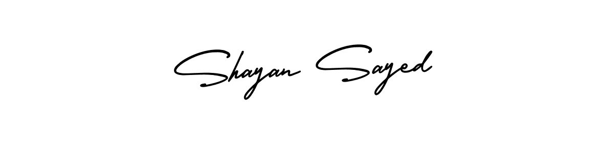 This is the best signature style for the Shayan Sayed name. Also you like these signature font (AmerikaSignatureDemo-Regular). Mix name signature. Shayan Sayed signature style 3 images and pictures png