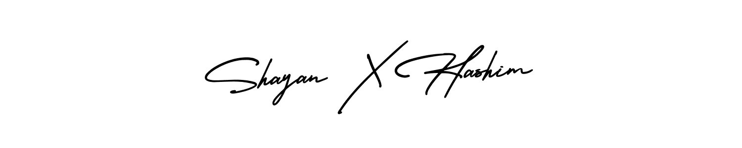 How to make Shayan X Hashim signature? AmerikaSignatureDemo-Regular is a professional autograph style. Create handwritten signature for Shayan X Hashim name. Shayan X Hashim signature style 3 images and pictures png