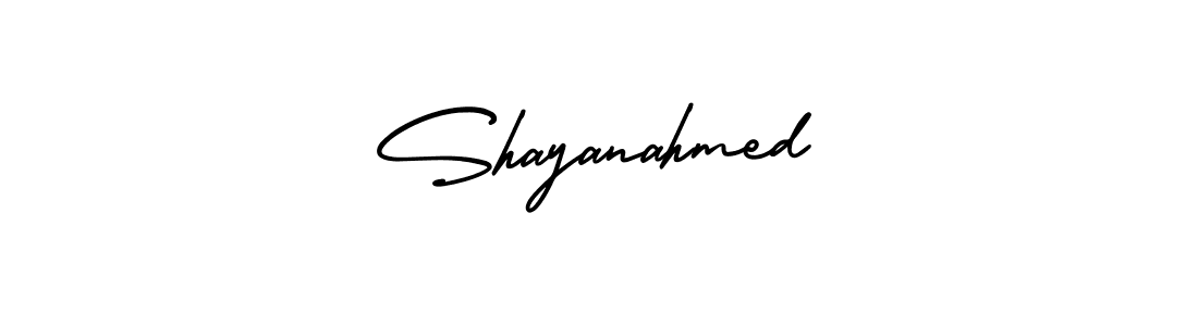 This is the best signature style for the Shayanahmed name. Also you like these signature font (AmerikaSignatureDemo-Regular). Mix name signature. Shayanahmed signature style 3 images and pictures png