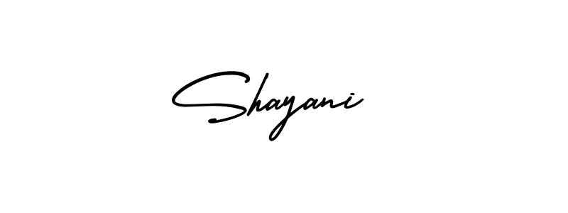 You should practise on your own different ways (AmerikaSignatureDemo-Regular) to write your name (Shayani ) in signature. don't let someone else do it for you. Shayani  signature style 3 images and pictures png