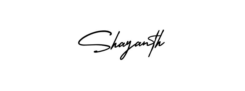 Use a signature maker to create a handwritten signature online. With this signature software, you can design (AmerikaSignatureDemo-Regular) your own signature for name Shayanth. Shayanth signature style 3 images and pictures png