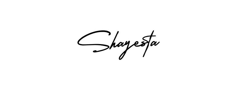 The best way (AmerikaSignatureDemo-Regular) to make a short signature is to pick only two or three words in your name. The name Shayesta include a total of six letters. For converting this name. Shayesta signature style 3 images and pictures png