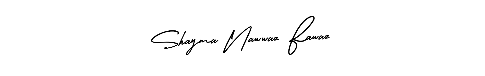 How to Draw Shayma Nawwaz Fawaz signature style? AmerikaSignatureDemo-Regular is a latest design signature styles for name Shayma Nawwaz Fawaz. Shayma Nawwaz Fawaz signature style 3 images and pictures png