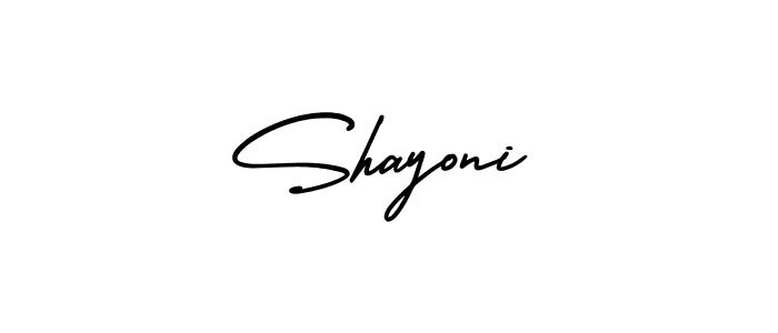 How to make Shayoni signature? AmerikaSignatureDemo-Regular is a professional autograph style. Create handwritten signature for Shayoni name. Shayoni signature style 3 images and pictures png