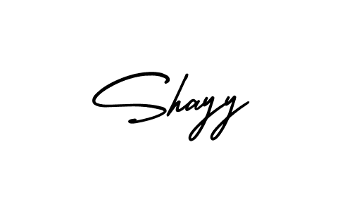 It looks lik you need a new signature style for name Shayy. Design unique handwritten (AmerikaSignatureDemo-Regular) signature with our free signature maker in just a few clicks. Shayy signature style 3 images and pictures png