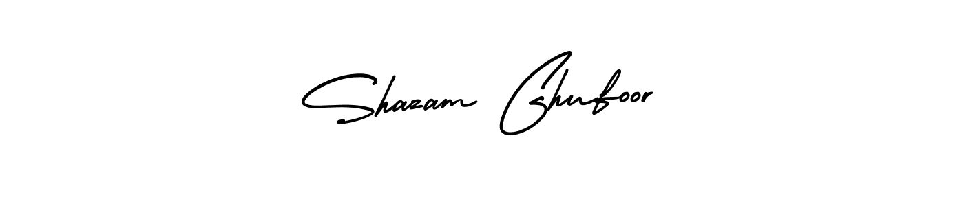 if you are searching for the best signature style for your name Shazam Ghufoor. so please give up your signature search. here we have designed multiple signature styles  using AmerikaSignatureDemo-Regular. Shazam Ghufoor signature style 3 images and pictures png