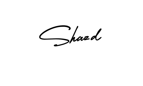 You should practise on your own different ways (AmerikaSignatureDemo-Regular) to write your name (Shazd) in signature. don't let someone else do it for you. Shazd signature style 3 images and pictures png