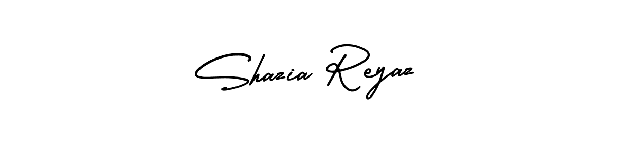 This is the best signature style for the Shazia Reyaz name. Also you like these signature font (AmerikaSignatureDemo-Regular). Mix name signature. Shazia Reyaz signature style 3 images and pictures png