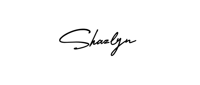 How to make Shazlyn signature? AmerikaSignatureDemo-Regular is a professional autograph style. Create handwritten signature for Shazlyn name. Shazlyn signature style 3 images and pictures png