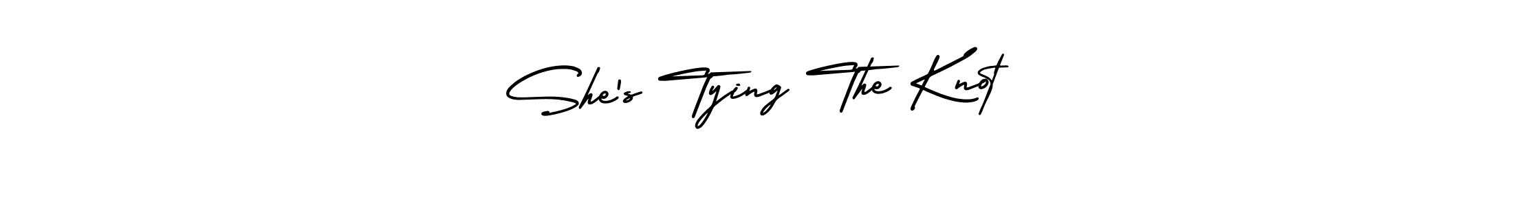 Also we have She’s Tying The Knot name is the best signature style. Create professional handwritten signature collection using AmerikaSignatureDemo-Regular autograph style. She’s Tying The Knot signature style 3 images and pictures png