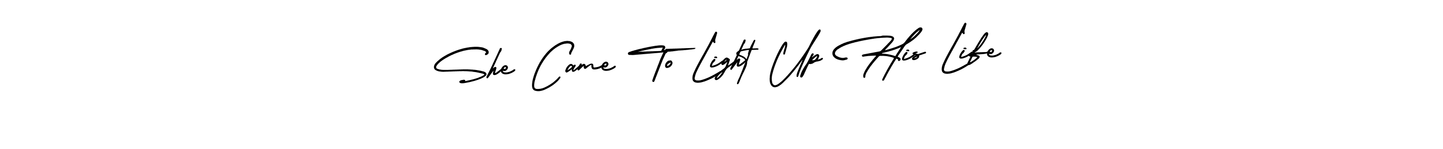 How to make She Came To Light Up His Life name signature. Use AmerikaSignatureDemo-Regular style for creating short signs online. This is the latest handwritten sign. She Came To Light Up His Life signature style 3 images and pictures png