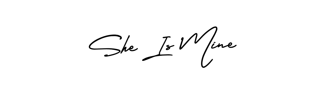 How to make She Is Mine name signature. Use AmerikaSignatureDemo-Regular style for creating short signs online. This is the latest handwritten sign. She Is Mine signature style 3 images and pictures png