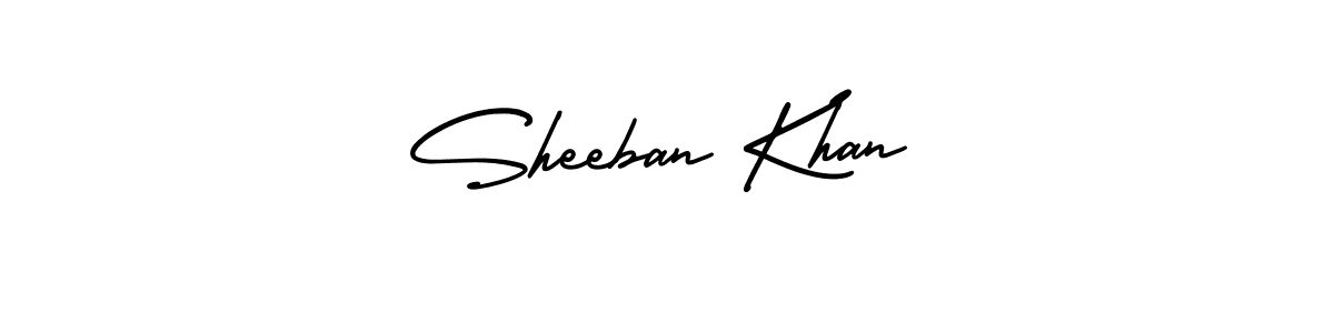 Make a beautiful signature design for name Sheeban Khan. With this signature (AmerikaSignatureDemo-Regular) style, you can create a handwritten signature for free. Sheeban Khan signature style 3 images and pictures png