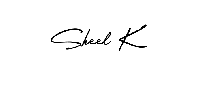 AmerikaSignatureDemo-Regular is a professional signature style that is perfect for those who want to add a touch of class to their signature. It is also a great choice for those who want to make their signature more unique. Get Sheel K name to fancy signature for free. Sheel K signature style 3 images and pictures png