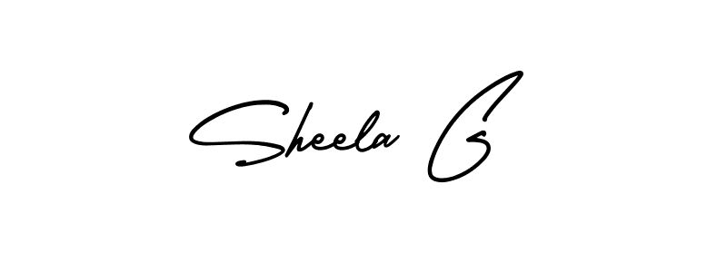 How to make Sheela G name signature. Use AmerikaSignatureDemo-Regular style for creating short signs online. This is the latest handwritten sign. Sheela G signature style 3 images and pictures png