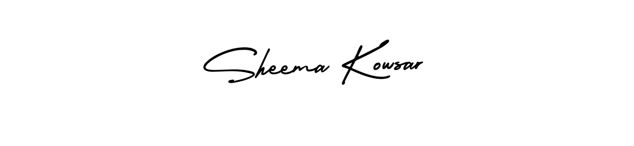 The best way (AmerikaSignatureDemo-Regular) to make a short signature is to pick only two or three words in your name. The name Sheema Kowsar include a total of six letters. For converting this name. Sheema Kowsar signature style 3 images and pictures png