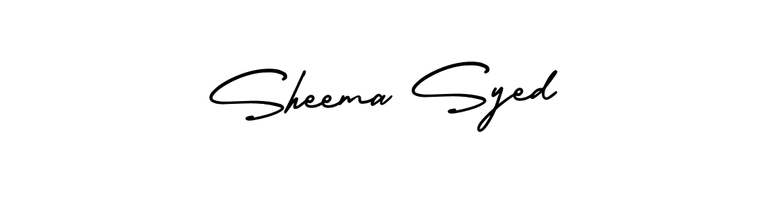 How to make Sheema Syed name signature. Use AmerikaSignatureDemo-Regular style for creating short signs online. This is the latest handwritten sign. Sheema Syed signature style 3 images and pictures png