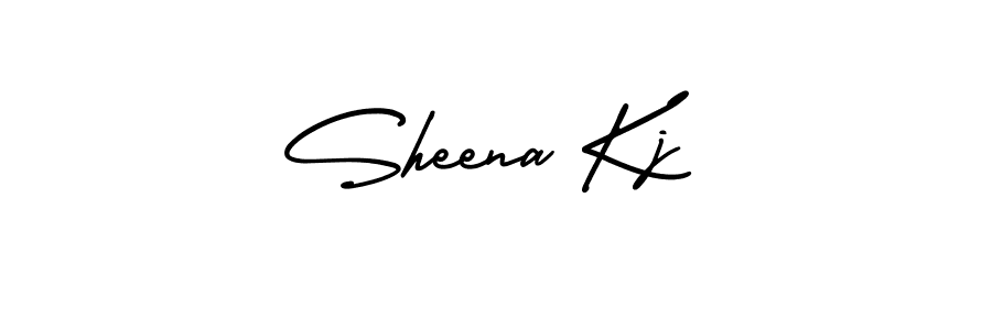 You should practise on your own different ways (AmerikaSignatureDemo-Regular) to write your name (Sheena Kj) in signature. don't let someone else do it for you. Sheena Kj signature style 3 images and pictures png