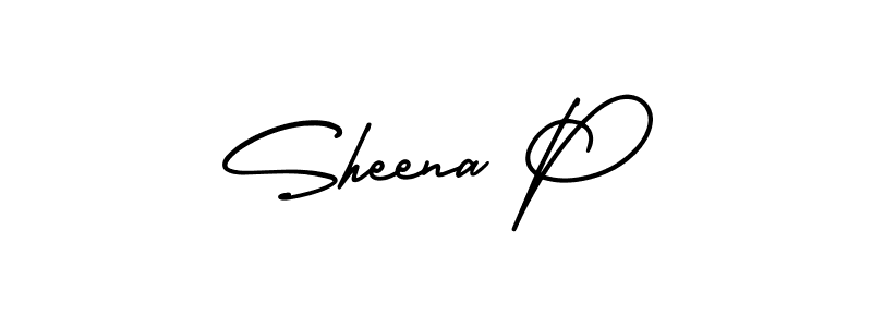 Make a beautiful signature design for name Sheena P. With this signature (AmerikaSignatureDemo-Regular) style, you can create a handwritten signature for free. Sheena P signature style 3 images and pictures png