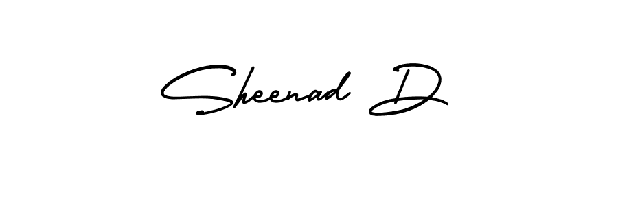 It looks lik you need a new signature style for name Sheenad D. Design unique handwritten (AmerikaSignatureDemo-Regular) signature with our free signature maker in just a few clicks. Sheenad D signature style 3 images and pictures png