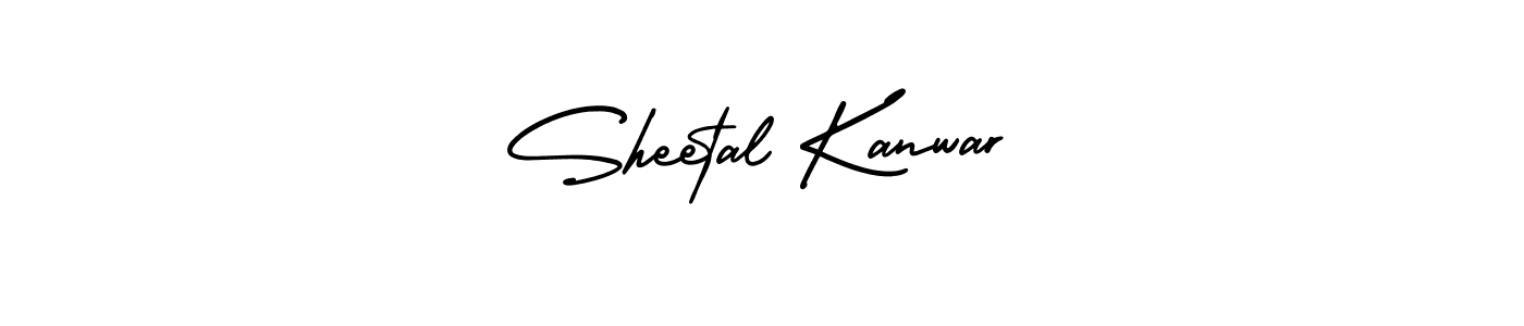 You should practise on your own different ways (AmerikaSignatureDemo-Regular) to write your name (Sheetal Kanwar) in signature. don't let someone else do it for you. Sheetal Kanwar signature style 3 images and pictures png
