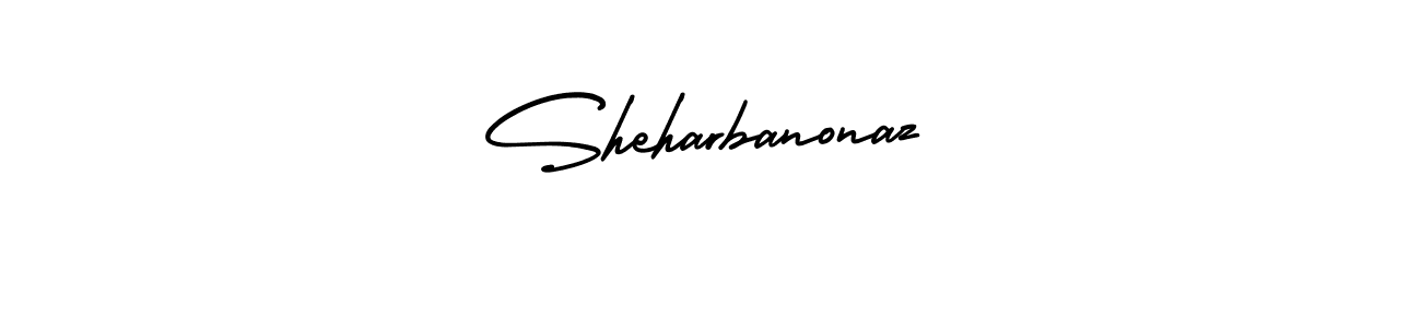 This is the best signature style for the Sheharbanonaz name. Also you like these signature font (AmerikaSignatureDemo-Regular). Mix name signature. Sheharbanonaz signature style 3 images and pictures png