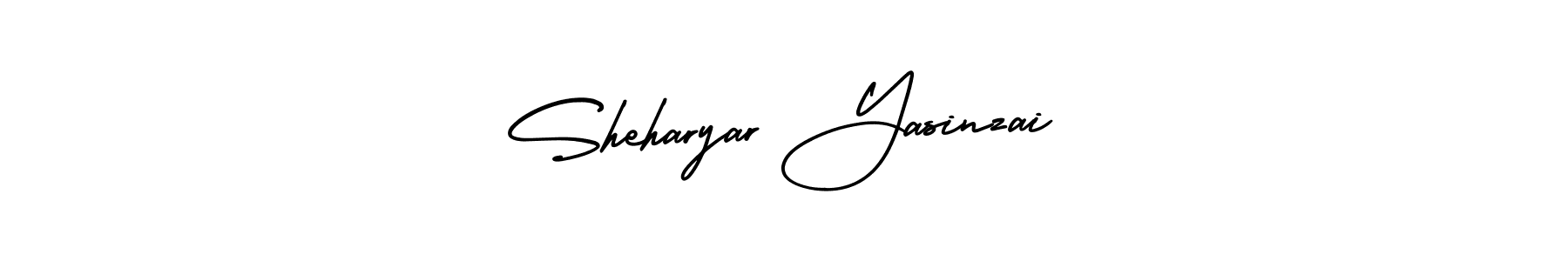 This is the best signature style for the Sheharyar Yasinzai name. Also you like these signature font (AmerikaSignatureDemo-Regular). Mix name signature. Sheharyar Yasinzai signature style 3 images and pictures png