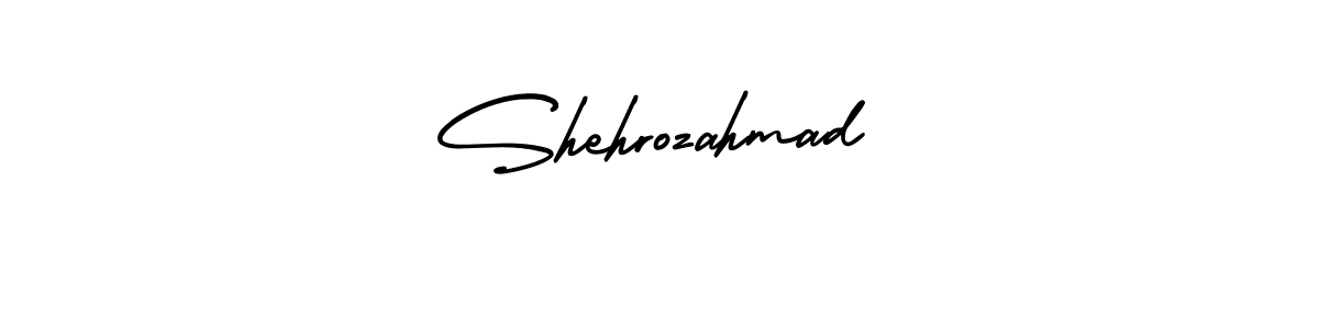 You should practise on your own different ways (AmerikaSignatureDemo-Regular) to write your name (Shehrozahmad) in signature. don't let someone else do it for you. Shehrozahmad signature style 3 images and pictures png