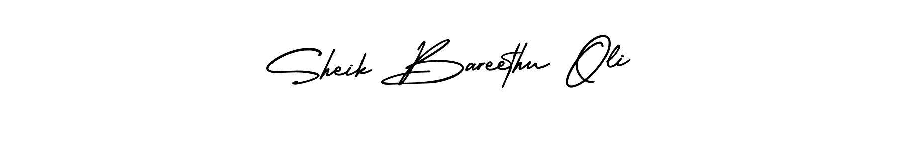 The best way (AmerikaSignatureDemo-Regular) to make a short signature is to pick only two or three words in your name. The name Sheik Bareethu Oli include a total of six letters. For converting this name. Sheik Bareethu Oli signature style 3 images and pictures png