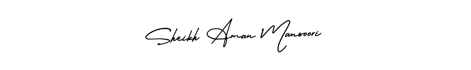 The best way (AmerikaSignatureDemo-Regular) to make a short signature is to pick only two or three words in your name. The name Sheikh Aman Mansoori include a total of six letters. For converting this name. Sheikh Aman Mansoori signature style 3 images and pictures png